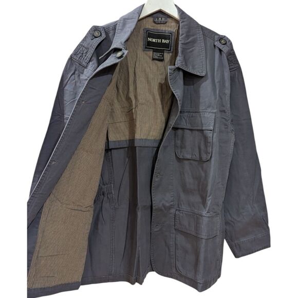 VTG North Bay Men's Medium 100% Cotton Military Utility Field Jacket in Grey NWT - Picture 4 of 6